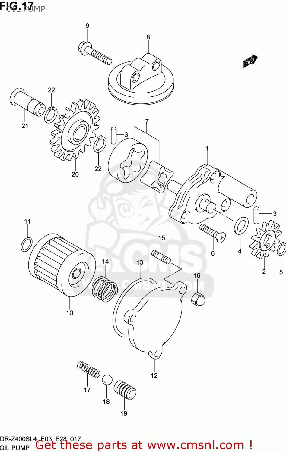 OIL PUMP DR-Z400S 2014 (L4) USA (E03) DRZ400S DR Z400S