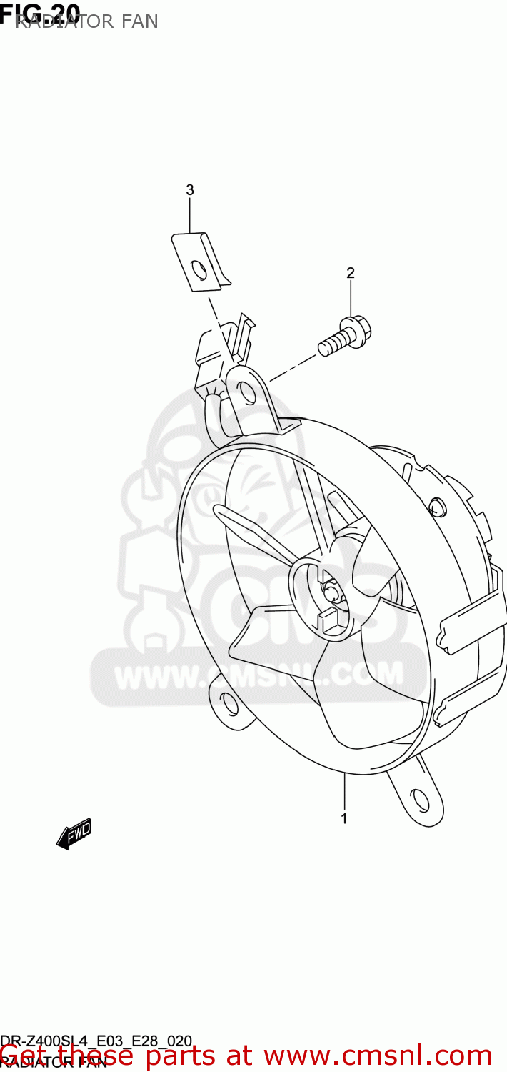 RADIATOR FAN DR-Z400S 2014 (L4) USA (E03) DRZ400S DR Z400S