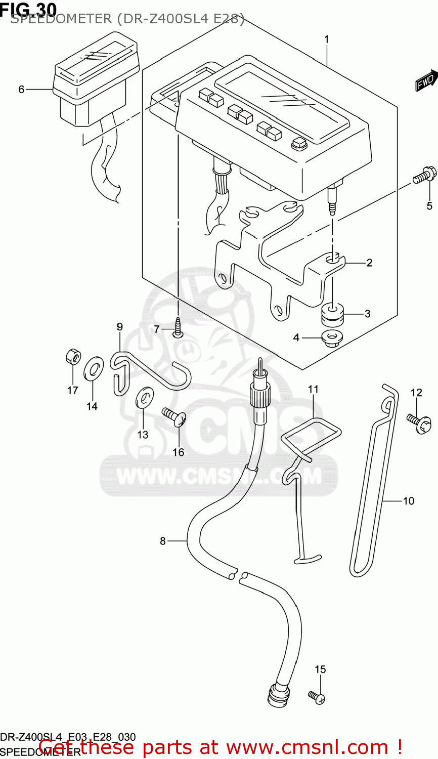 SPEEDOMETER (DR-Z400SL4 E28) DR-Z400S 2014 (L4) USA (E03) DRZ400S DR Z400S