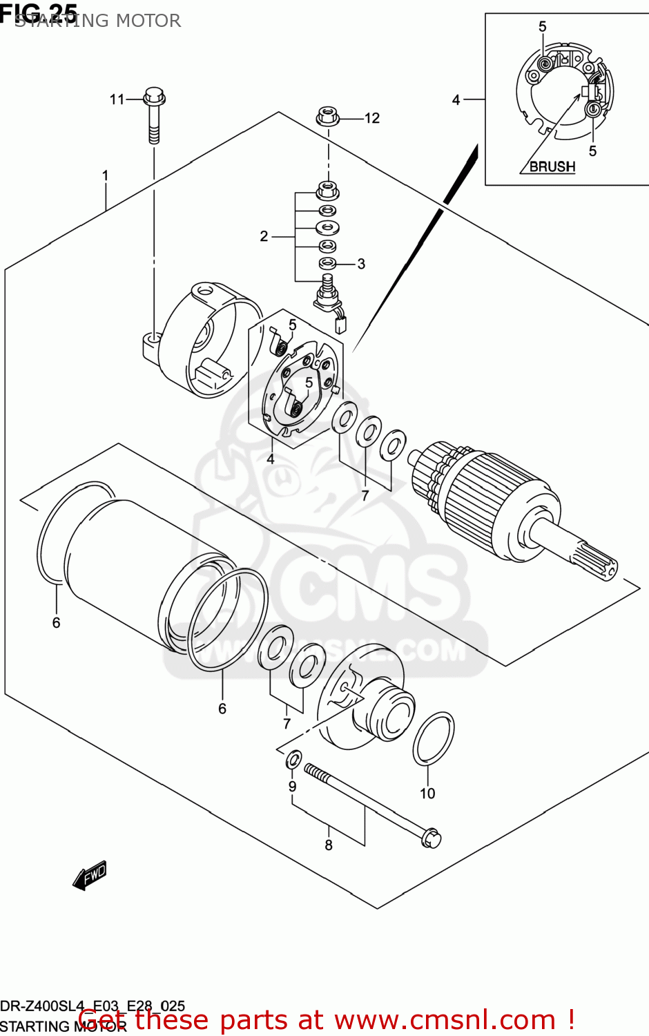 STARTING MOTOR DR-Z400S 2014 (L4) USA (E03) DRZ400S DR Z400S