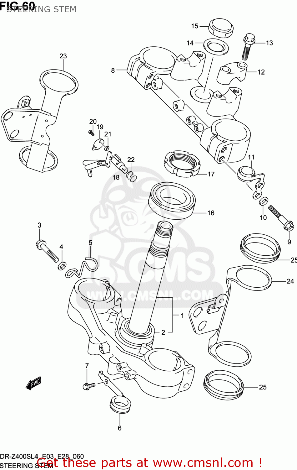 STEERING STEM DR-Z400S 2014 (L4) USA (E03) DRZ400S DR Z400S