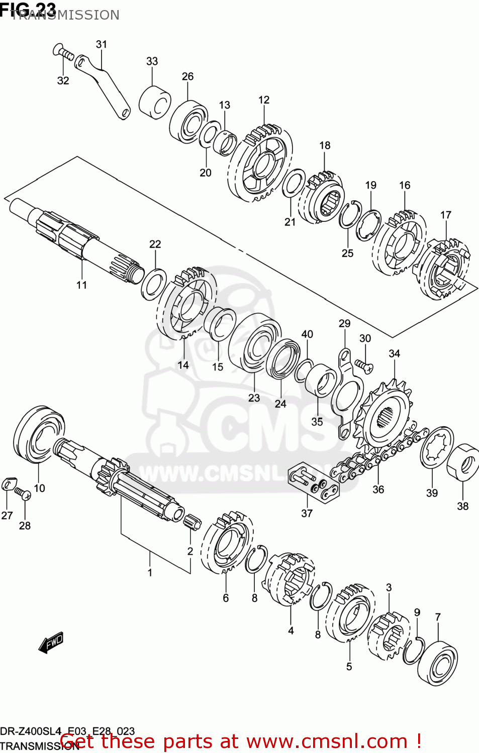 TRANSMISSION DR-Z400S 2014 (L4) USA (E03) DRZ400S DR Z400S