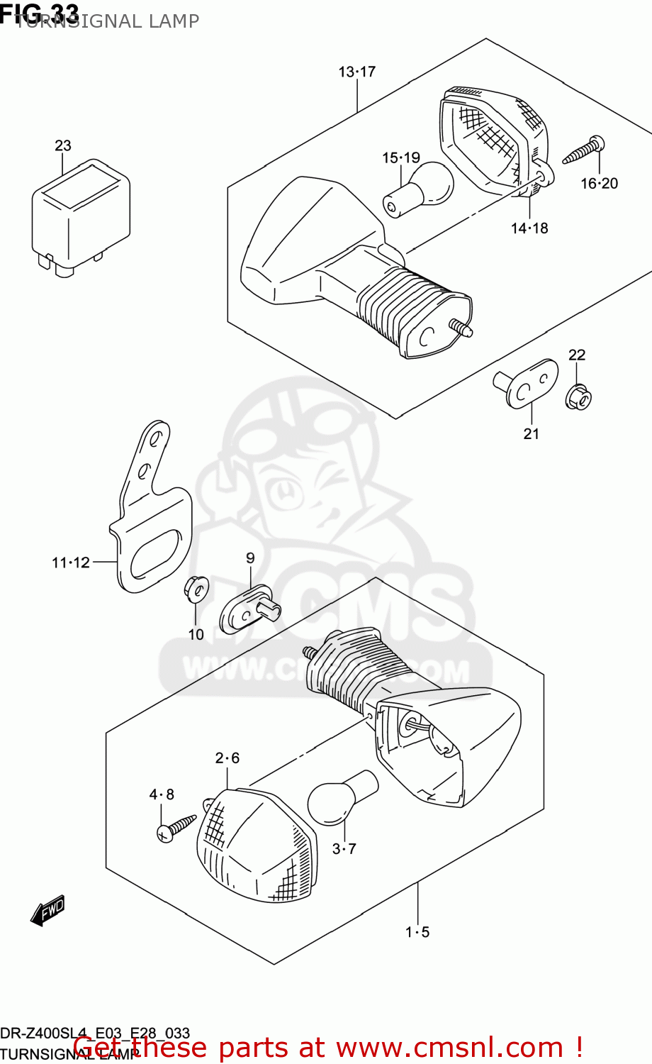 TURNSIGNAL LAMP DR-Z400S 2014 (L4) USA (E03) DRZ400S DR Z400S