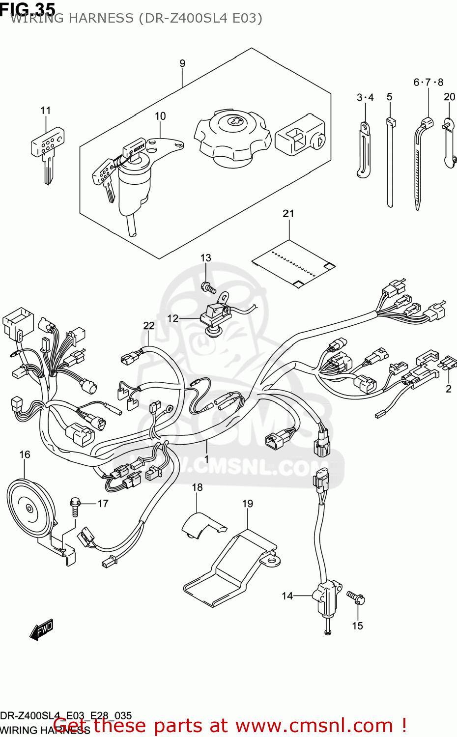 WIRING HARNESS (DR-Z400SL4 E03) DR-Z400S 2014 (L4) USA (E03) DRZ400S DR Z400S