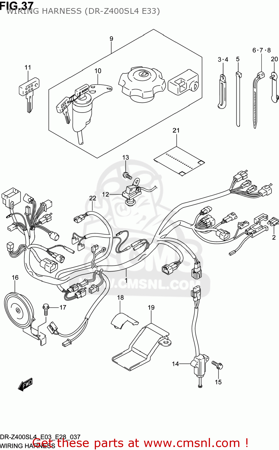 WIRING HARNESS (DR-Z400SL4 E33) DR-Z400S 2014 (L4) USA (E03) DRZ400S DR Z400S