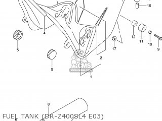FUEL TANK (DR-Z400SL4 E03) - DR-Z400S 2014 (L4) USA (E03) DRZ400S DR Z400S