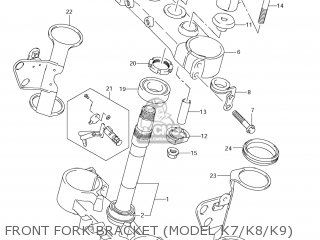 FRONT FORK BRACKET (MODEL K7/K8/K9) - DR-Z400SM 2005 (K5) USA (E03) DRZ400SM DR Z400SM