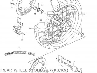 REAR WHEEL (MODEL K7/K8/K9) - DR-Z400SM 2005 (K5) USA (E03) DRZ400SM DR Z400SM