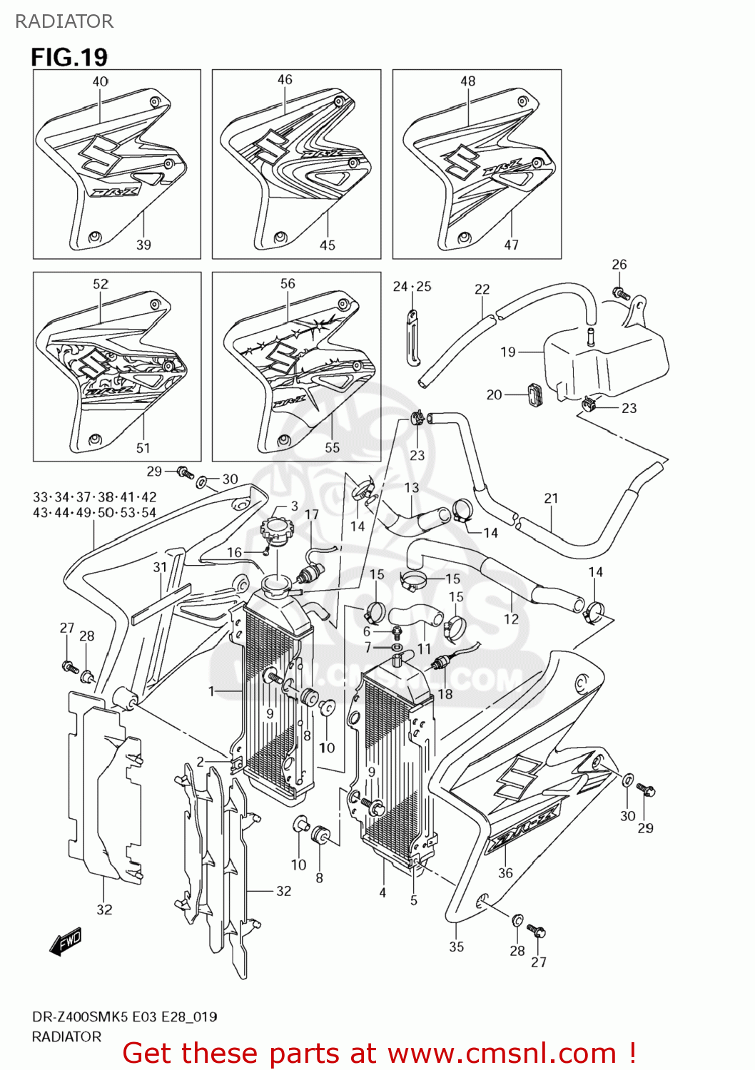 RADIATOR DR-Z400SM 2006 (K6) USA (E03) DRZ400SM DR Z400SM