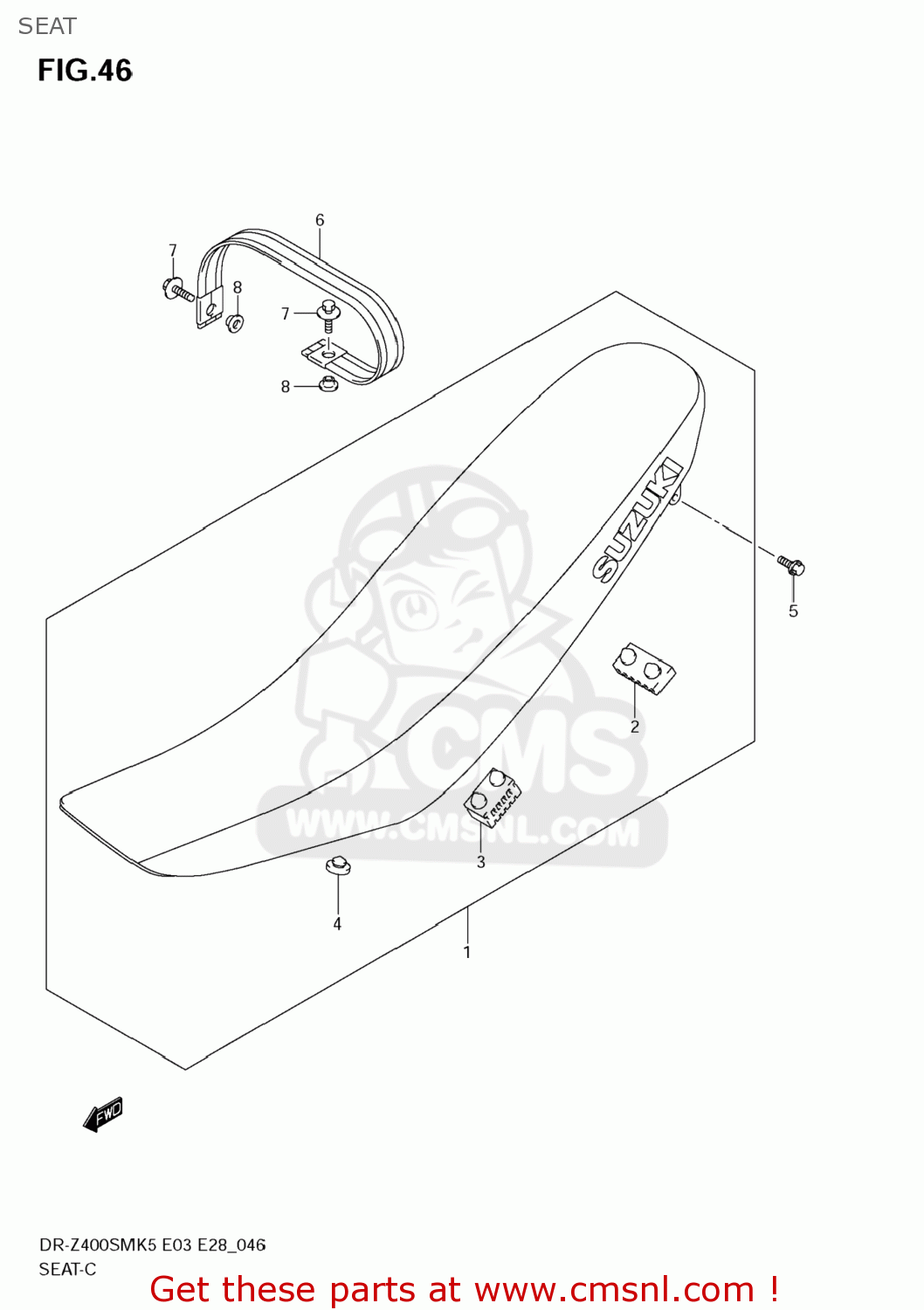 SEAT DR-Z400SM 2006 (K6) USA (E03) DRZ400SM DR Z400SM