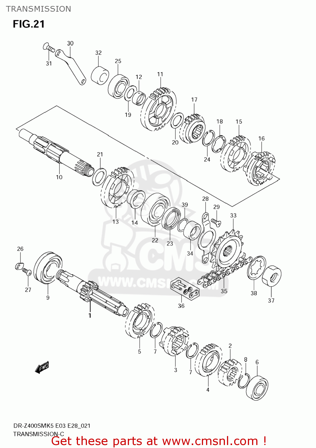 TRANSMISSION DR-Z400SM 2006 (K6) USA (E03) DRZ400SM DR Z400SM