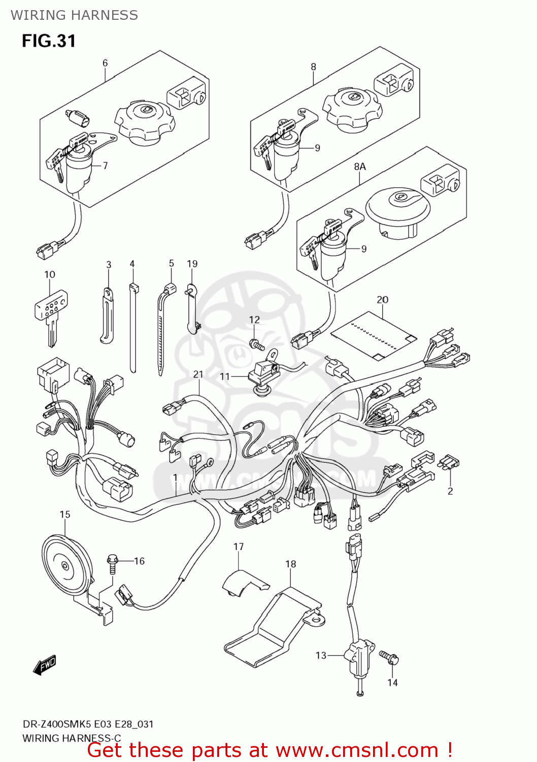 WIRING HARNESS DR-Z400SM 2006 (K6) USA (E03) DRZ400SM DR Z400SM