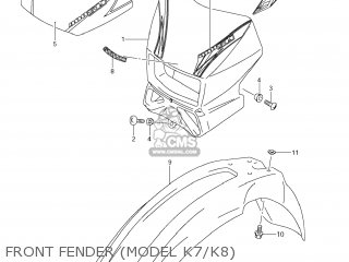 FRONT FENDER (MODEL K7/K8) - DR-Z400SM 2006 (K6) USA (E03) DRZ400SM DR Z400SM