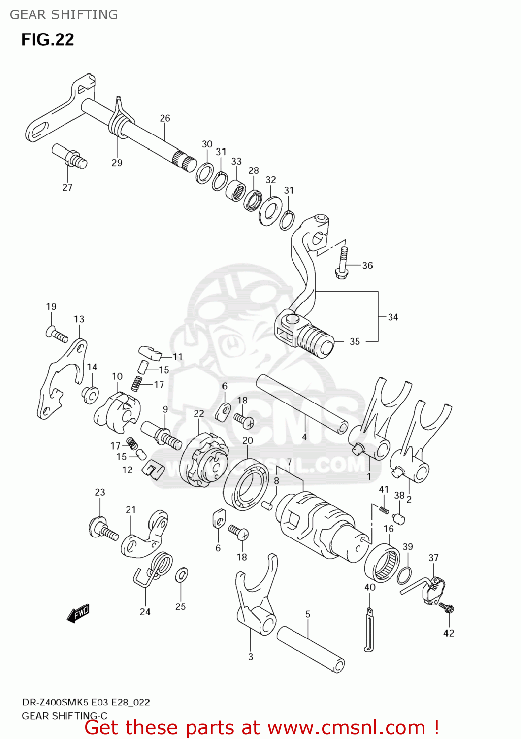 GEAR SHIFTING DR-Z400SM 2007 (K7) USA (E03) DRZ400SM DR Z400SM