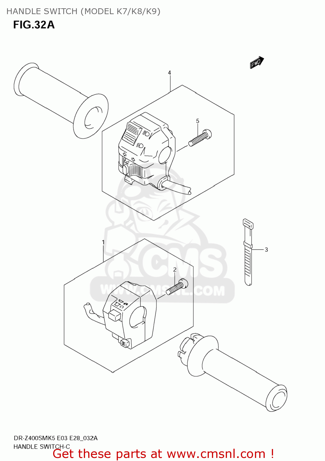 HANDLE SWITCH (MODEL K7/K8/K9) DR-Z400SM 2007 (K7) USA (E03) DRZ400SM DR Z400SM