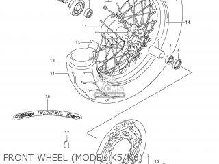 FRONT WHEEL (MODEL K5/K6) - DR-Z400SM 2007 (K7) USA (E03) DRZ400SM DR Z400SM