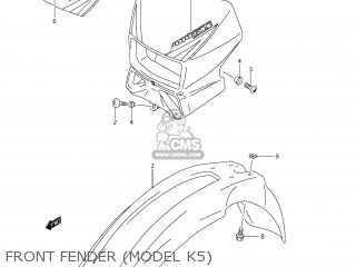 FRONT FENDER (MODEL K5) - DR-Z400SM 2008 (K8) USA (E03) DRZ400SM DR Z400SM