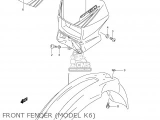 FRONT FENDER (MODEL K6) - DR-Z400SM 2008 (K8) USA (E03) DRZ400SM DR Z400SM