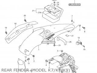 REAR FENDER (MODEL K7/K8/K9) - DR-Z400SM 2008 (K8) USA (E03) DRZ400SM DR Z400SM