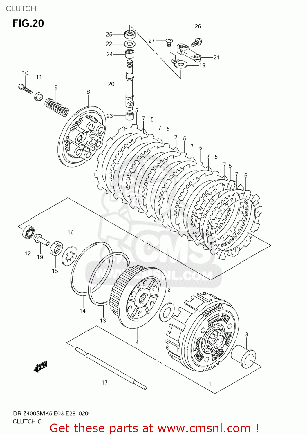 CLUTCH DR-Z400SM 2009 (K9) USA (E03) DRZ400SM DR Z400SM