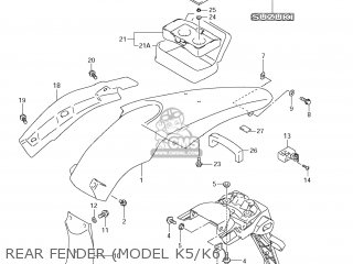 REAR FENDER (MODEL K5/K6) - DR-Z400SM 2009 (K9) USA (E03) DRZ400SM DR Z400SM
