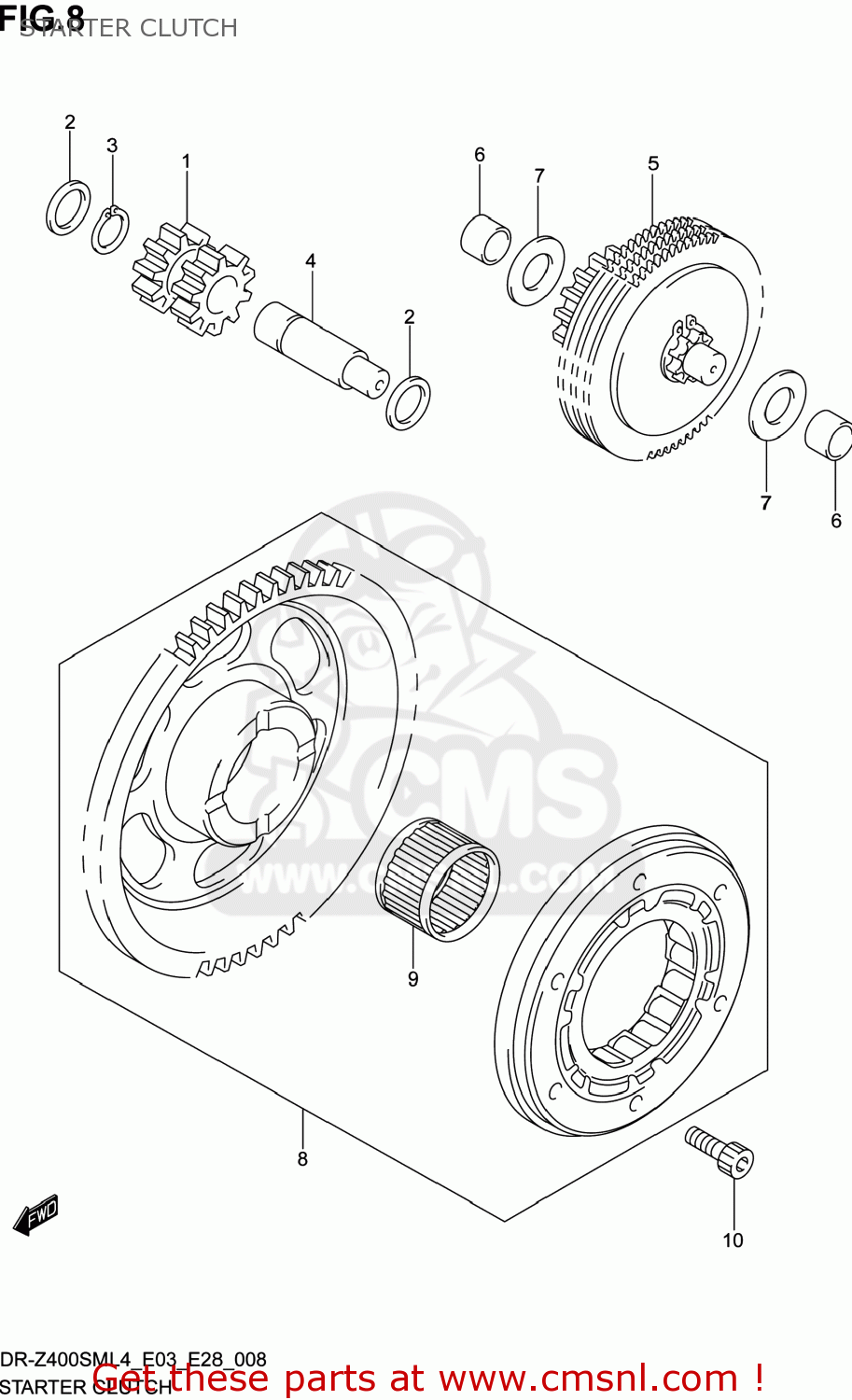 Suzuki DRZ400SM 2014 (L4) USA (E03) DRZ400SM DR Z400SM STARTER CLUTCH