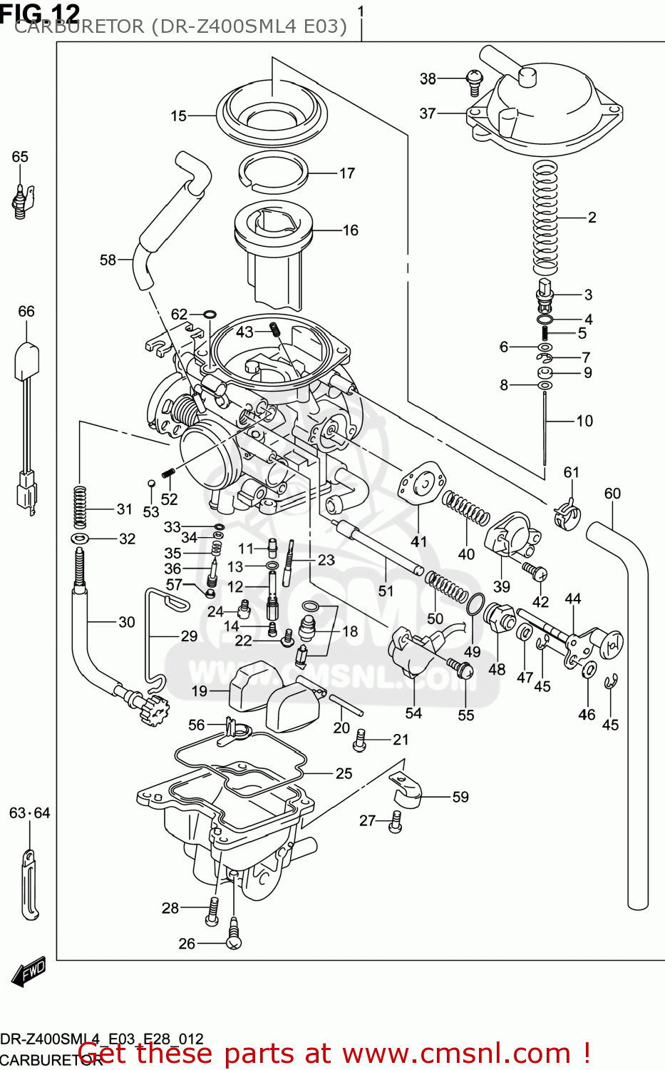 CARBURETOR (DR-Z400SML4 E03) DR-Z400SM 2014 (L4) USA (E03) DRZ400SM DR Z400SM