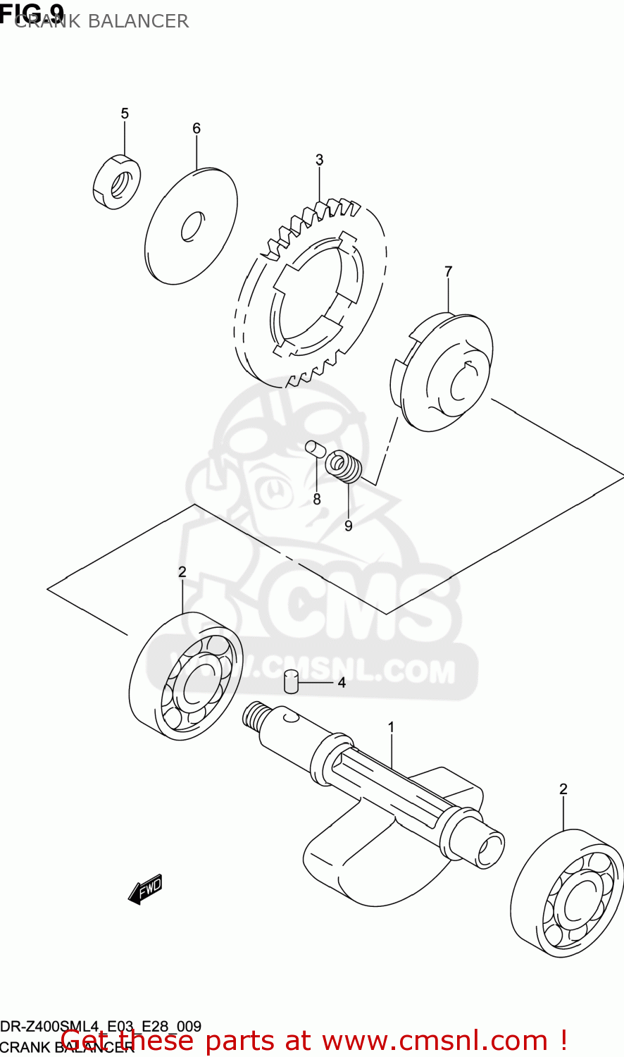 CRANK BALANCER DR-Z400SM 2014 (L4) USA (E03) DRZ400SM DR Z400SM