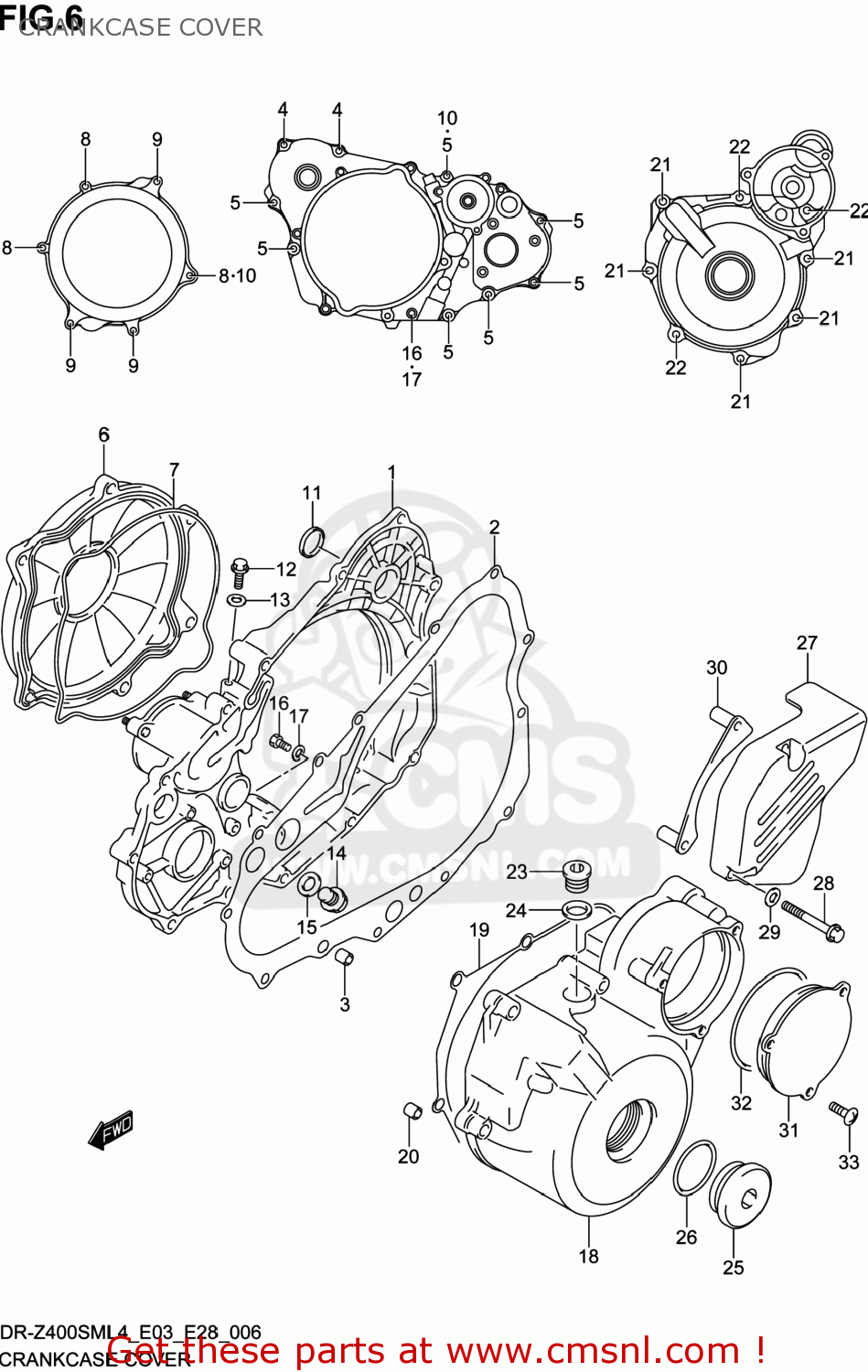 CRANKCASE COVER DR-Z400SM 2014 (L4) USA (E03) DRZ400SM DR Z400SM