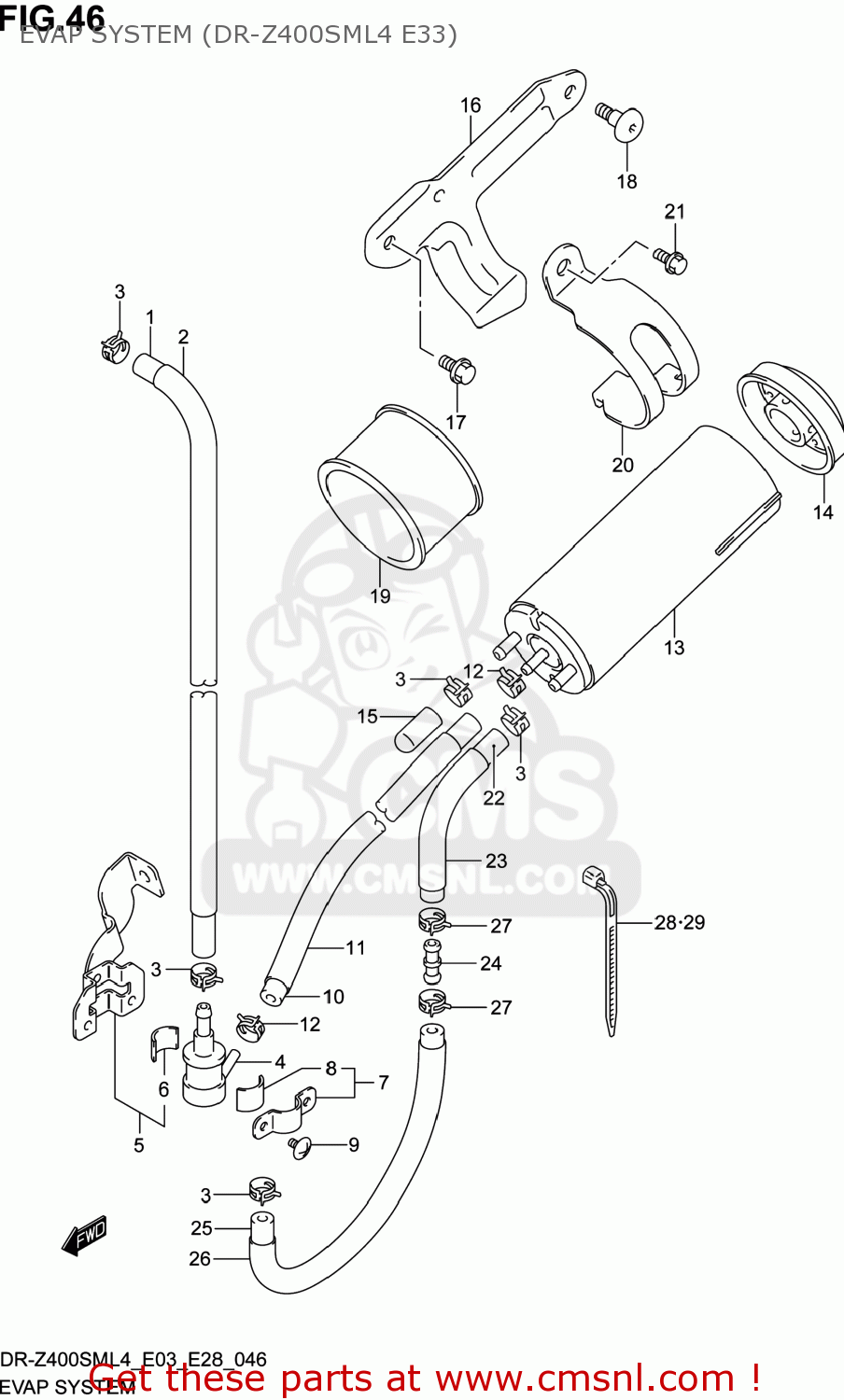 EVAP SYSTEM (DR-Z400SML4 E33) DR-Z400SM 2014 (L4) USA (E03) DRZ400SM DR Z400SM