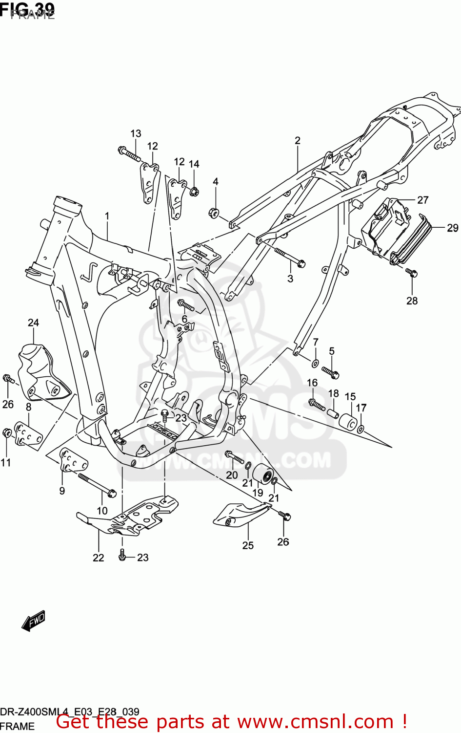 FRAME DR-Z400SM 2014 (L4) USA (E03) DRZ400SM DR Z400SM