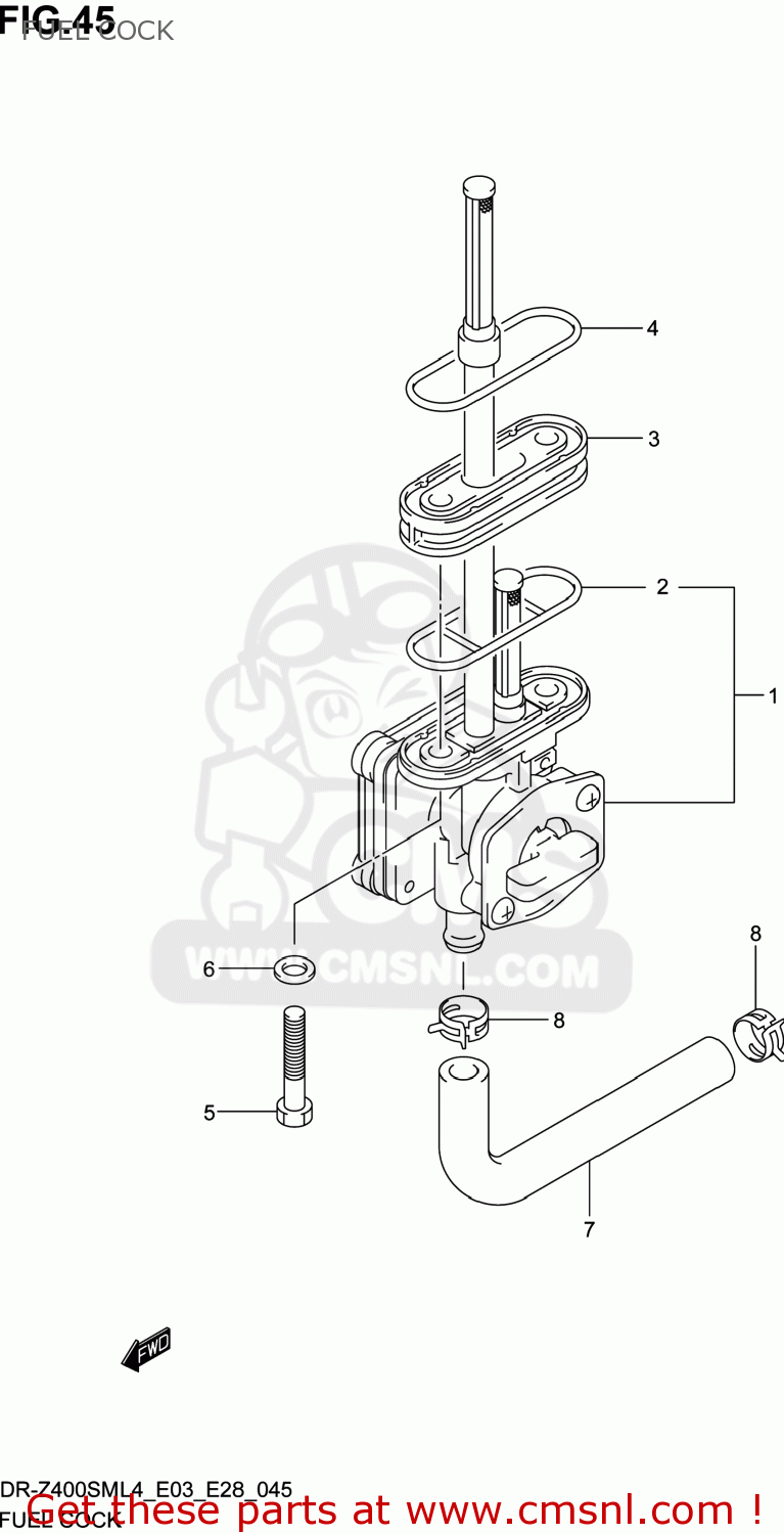FUEL COCK DR-Z400SM 2014 (L4) USA (E03) DRZ400SM DR Z400SM