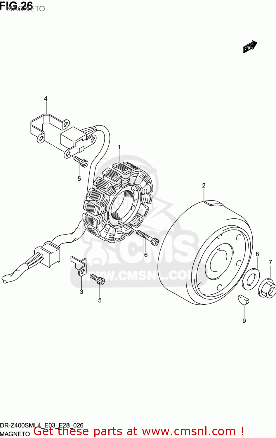 MAGNETO DR-Z400SM 2014 (L4) USA (E03) DRZ400SM DR Z400SM
