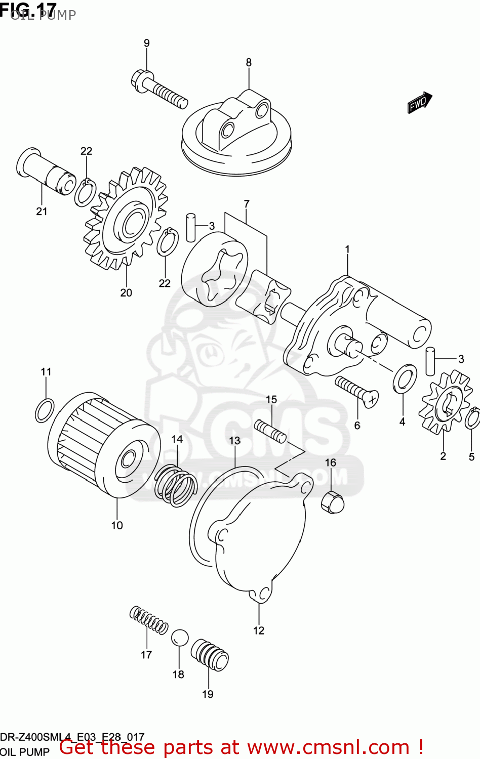 OIL PUMP DR-Z400SM 2014 (L4) USA (E03) DRZ400SM DR Z400SM