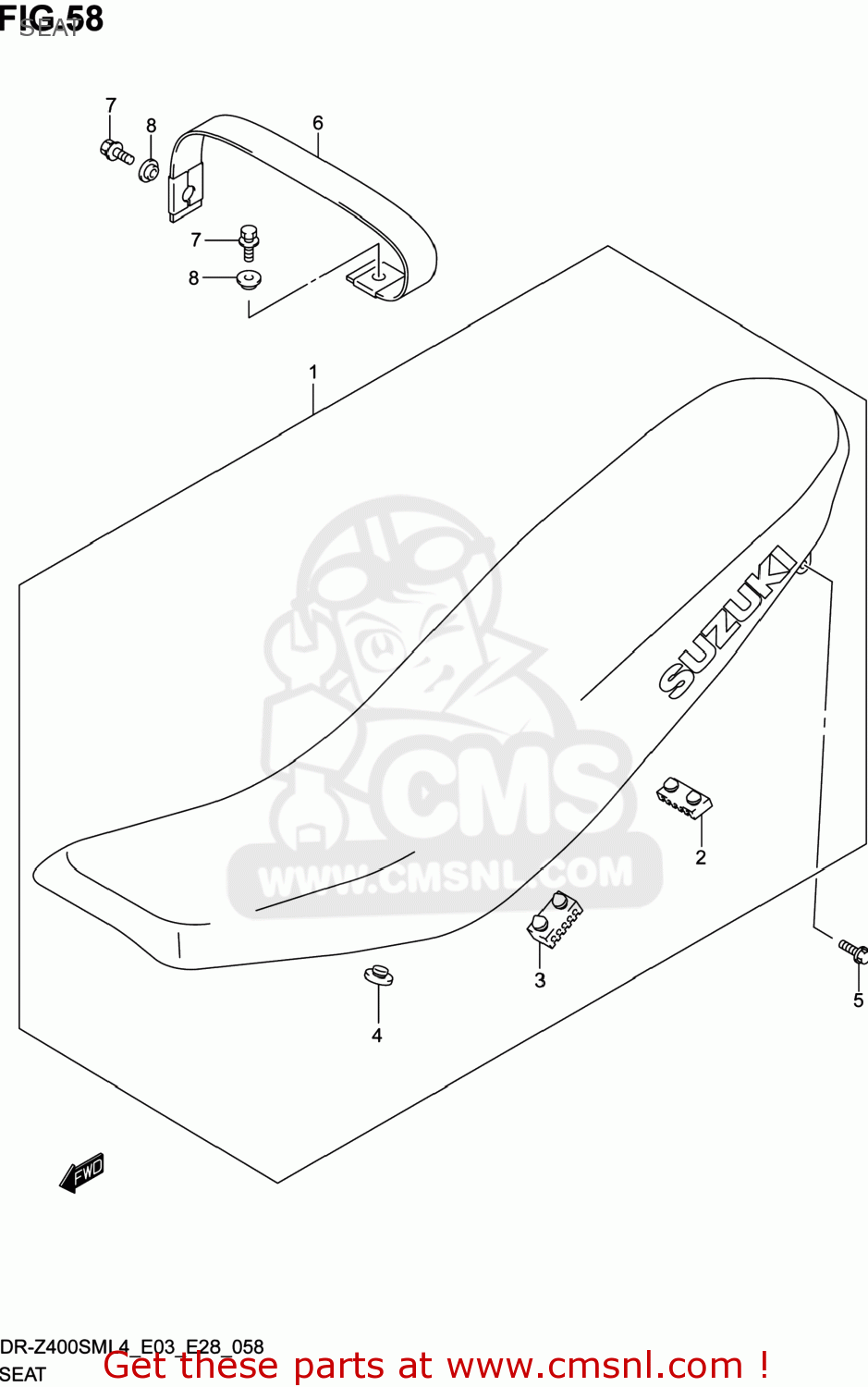 SEAT DR-Z400SM 2014 (L4) USA (E03) DRZ400SM DR Z400SM
