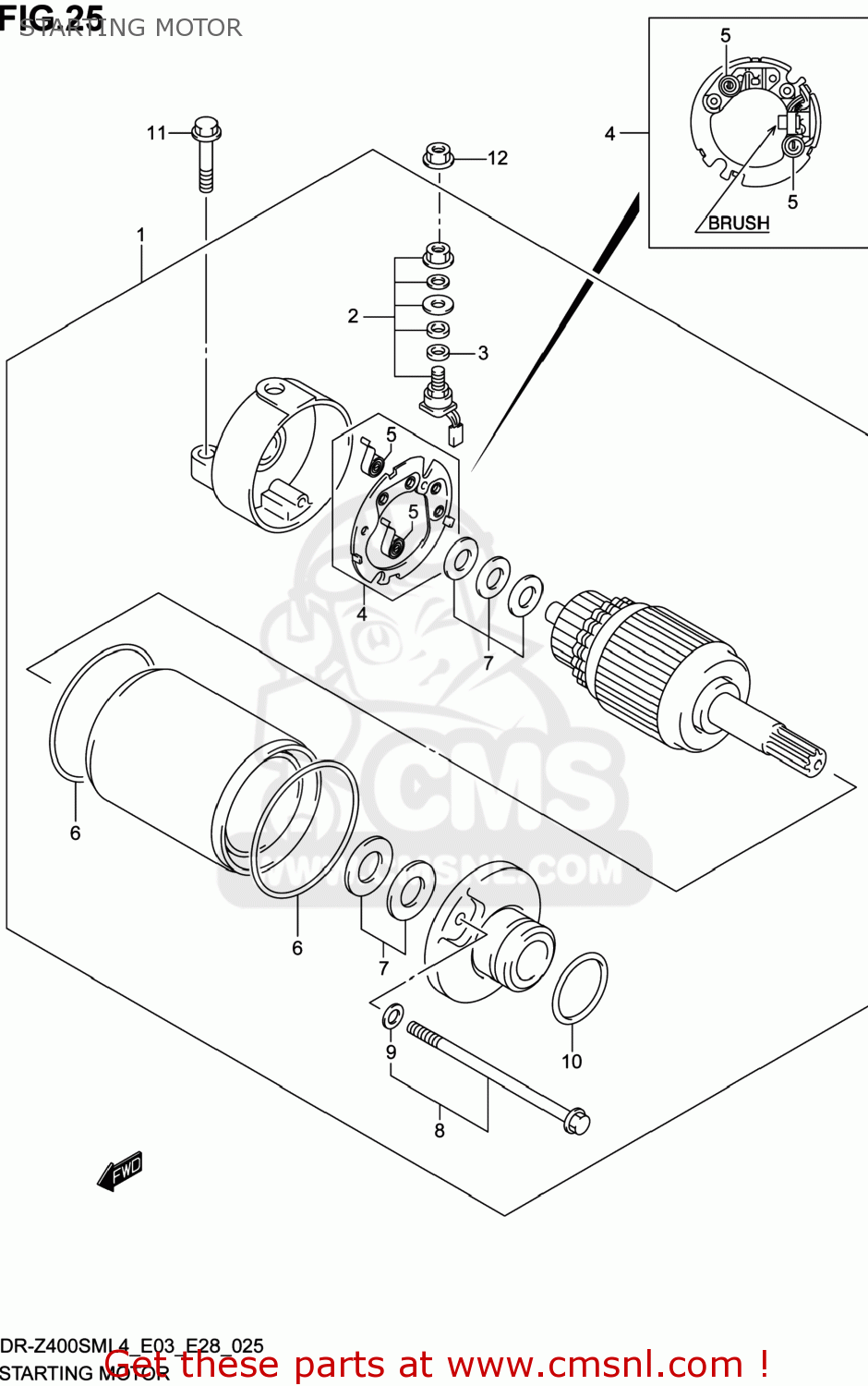 STARTING MOTOR DR-Z400SM 2014 (L4) USA (E03) DRZ400SM DR Z400SM