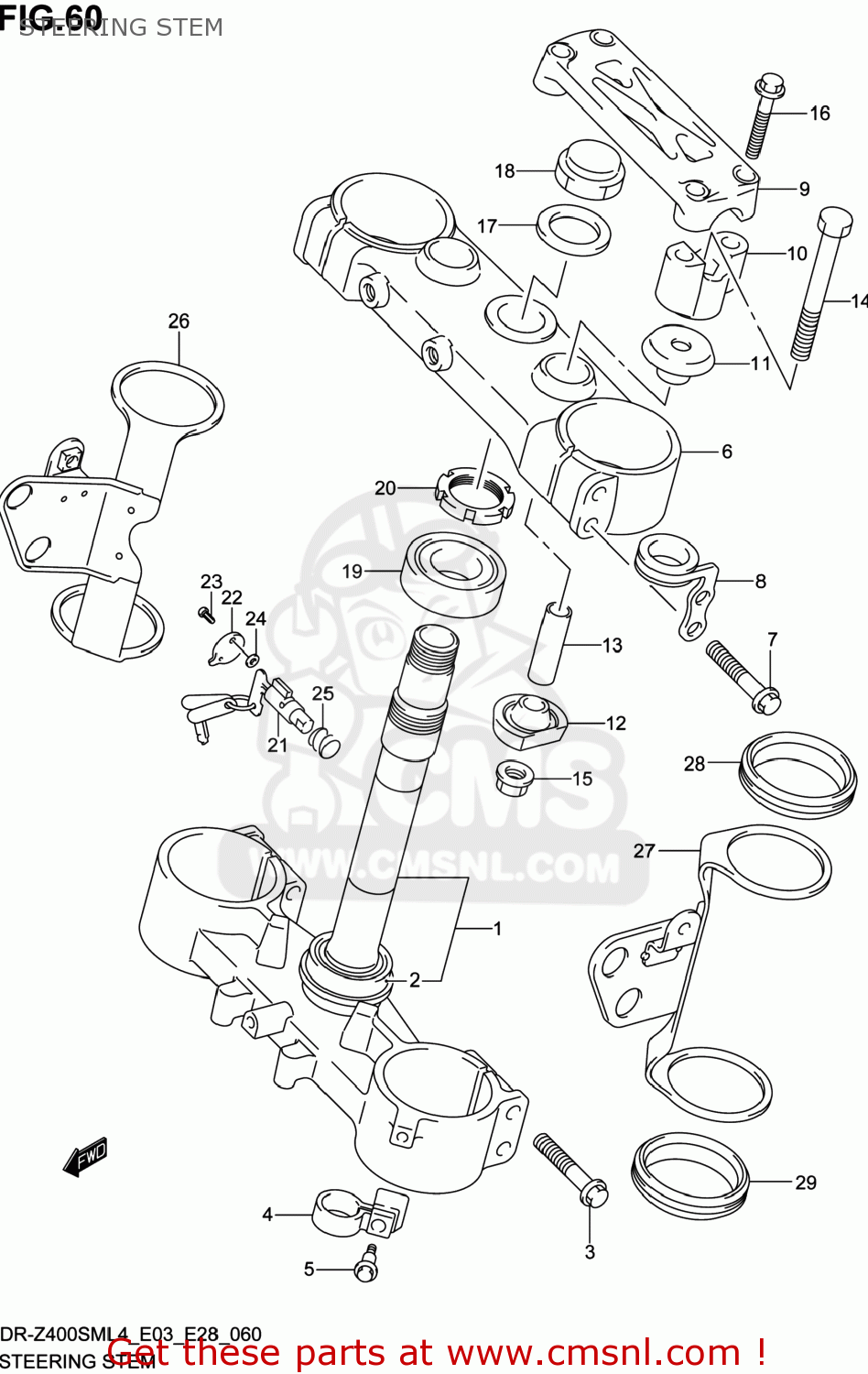 STEERING STEM DR-Z400SM 2014 (L4) USA (E03) DRZ400SM DR Z400SM