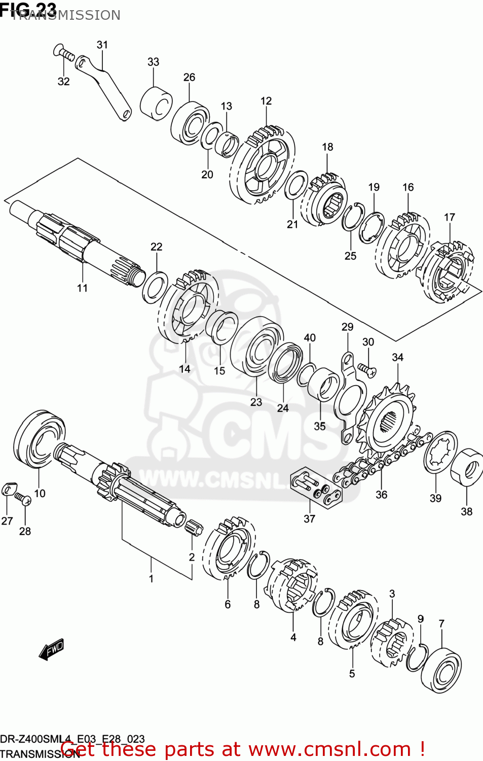 TRANSMISSION DR-Z400SM 2014 (L4) USA (E03) DRZ400SM DR Z400SM