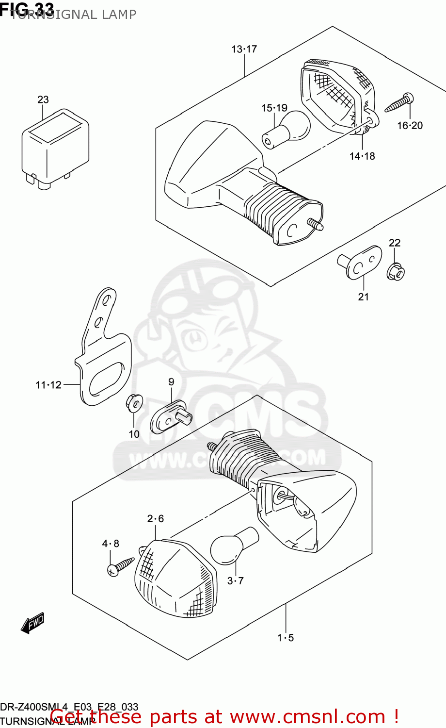 TURNSIGNAL LAMP DR-Z400SM 2014 (L4) USA (E03) DRZ400SM DR Z400SM