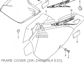 FRAME COVER (DR-Z400SML4 E33) - DR-Z400SM 2014 (L4) USA (E03) DRZ400SM DR Z400SM