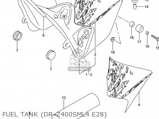 FUEL TANK (DR-Z400SML4 E28) - DR-Z400SM 2014 (L4) USA (E03) DRZ400SM DR Z400SM