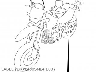 LABEL (DR-Z400SML4 E03) - DR-Z400SM 2014 (L4) USA (E03) DRZ400SM DR Z400SM