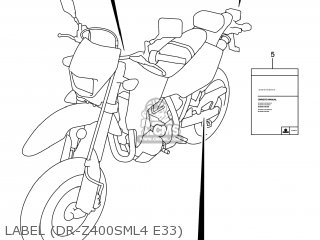 LABEL (DR-Z400SML4 E33) - DR-Z400SM 2014 (L4) USA (E03) DRZ400SM DR Z400SM
