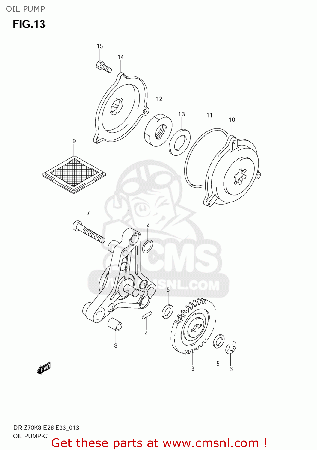 OIL PUMP DR-Z70 2008 (K8) USA (E03) DRZ70 DR Z70