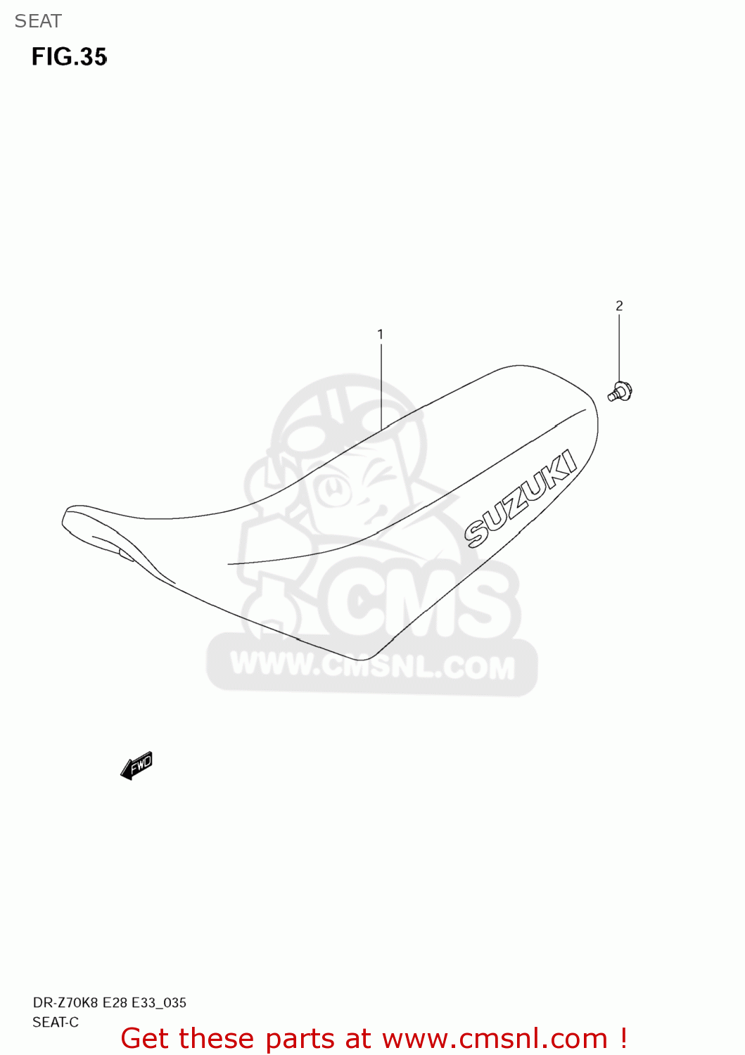 SEAT DR-Z70 2008 (K8) USA (E03) DRZ70 DR Z70