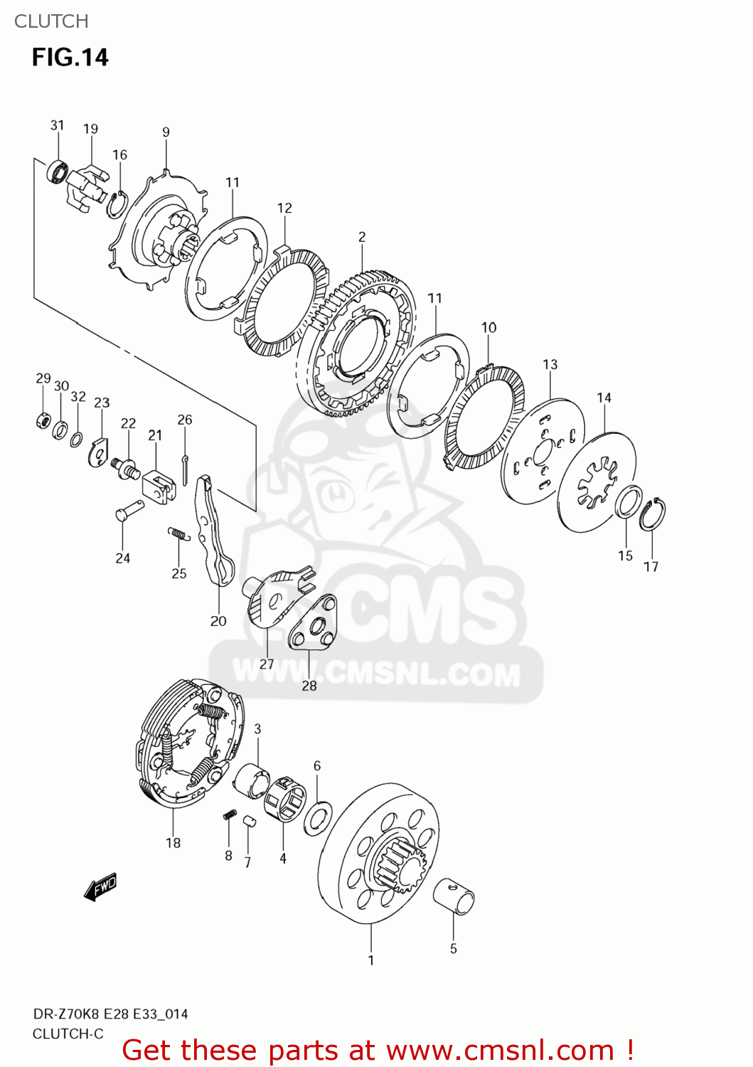 CLUTCH DR-Z70 2009 (K9) USA (E03) DRZ70 DR Z70