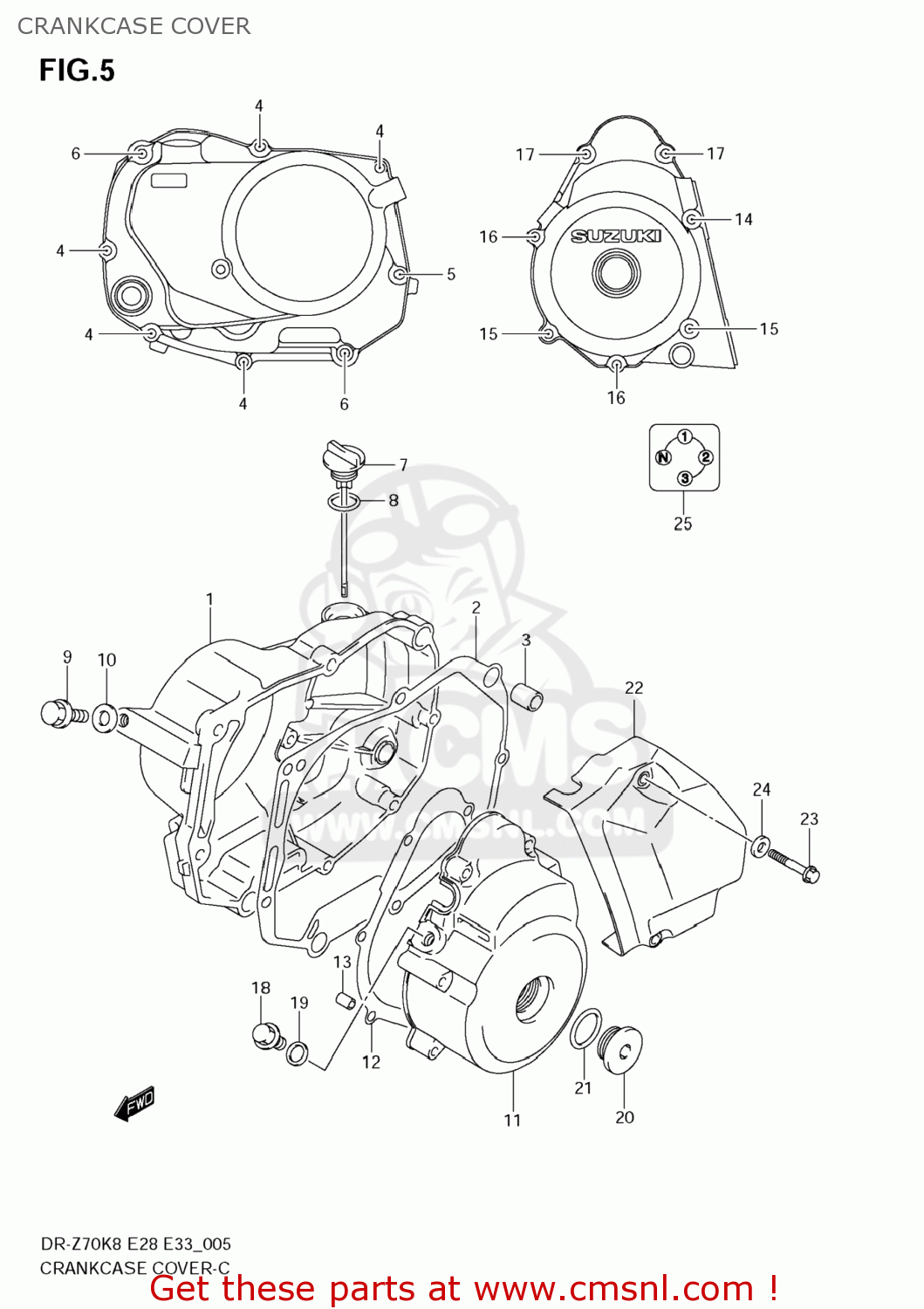 CRANKCASE COVER DR-Z70 2009 (K9) USA (E03) DRZ70 DR Z70