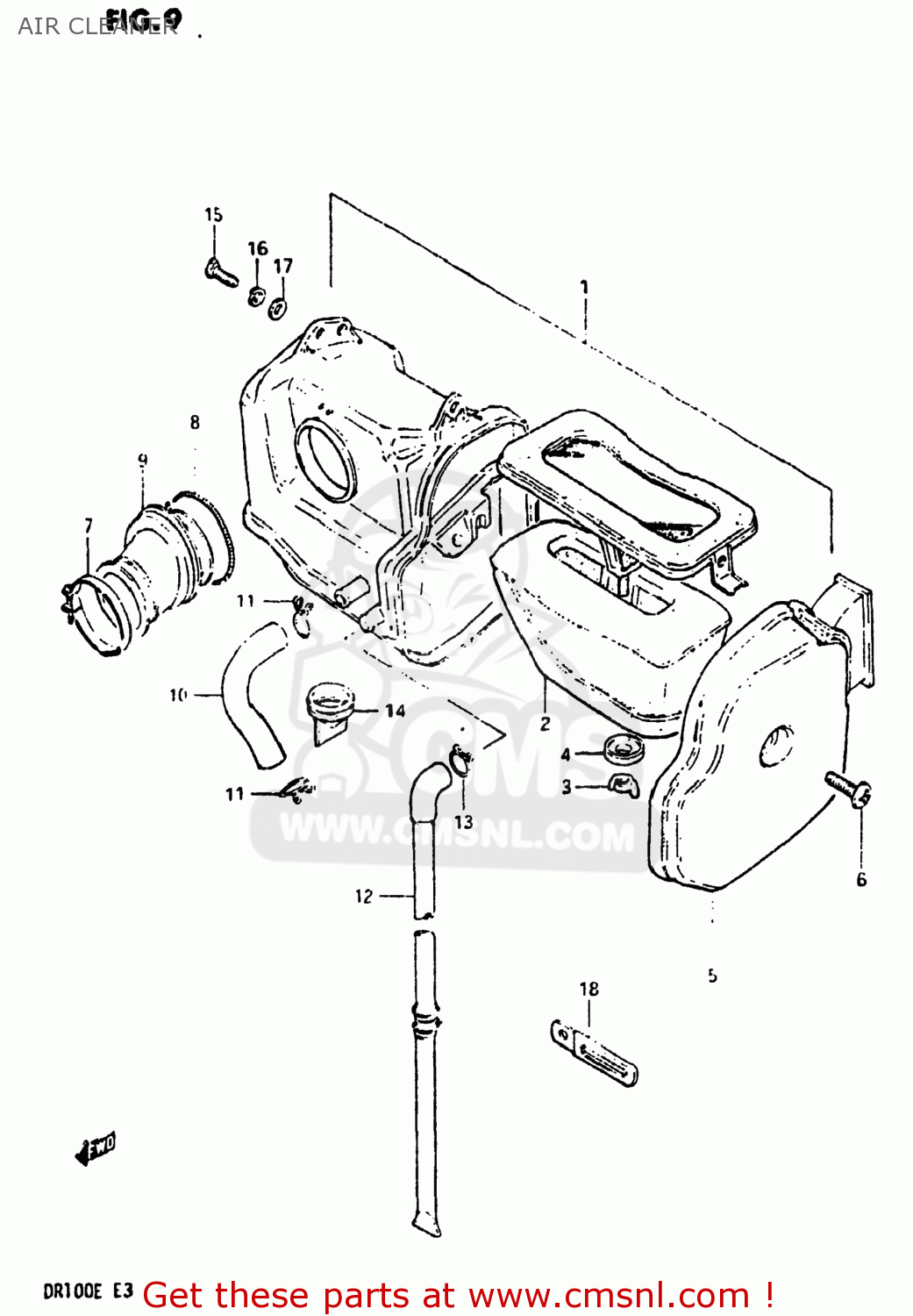 AIR CLEANER DR100 1983 (D) USA (E03)