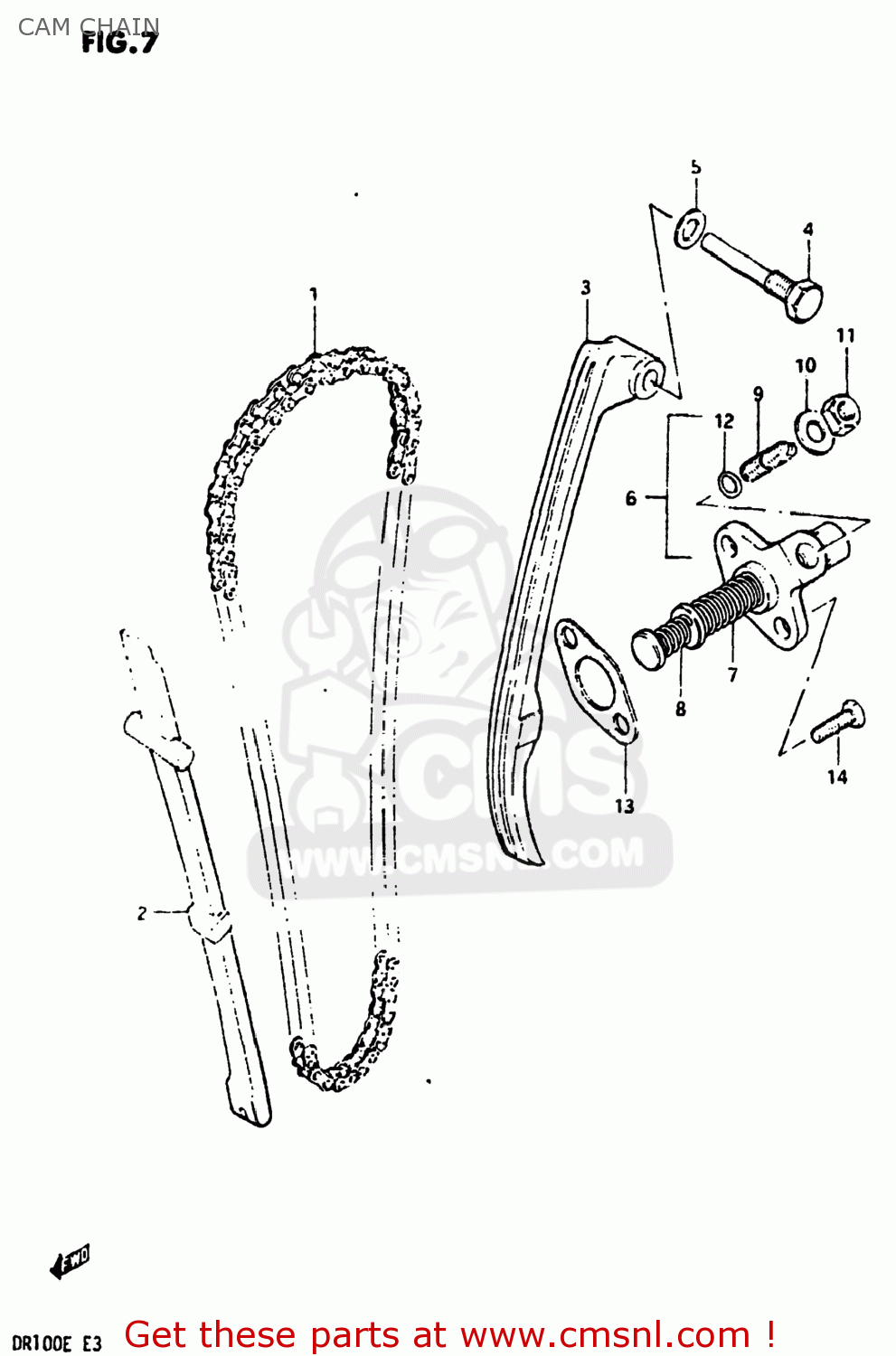 CAM CHAIN DR100 1983 (D) USA (E03)