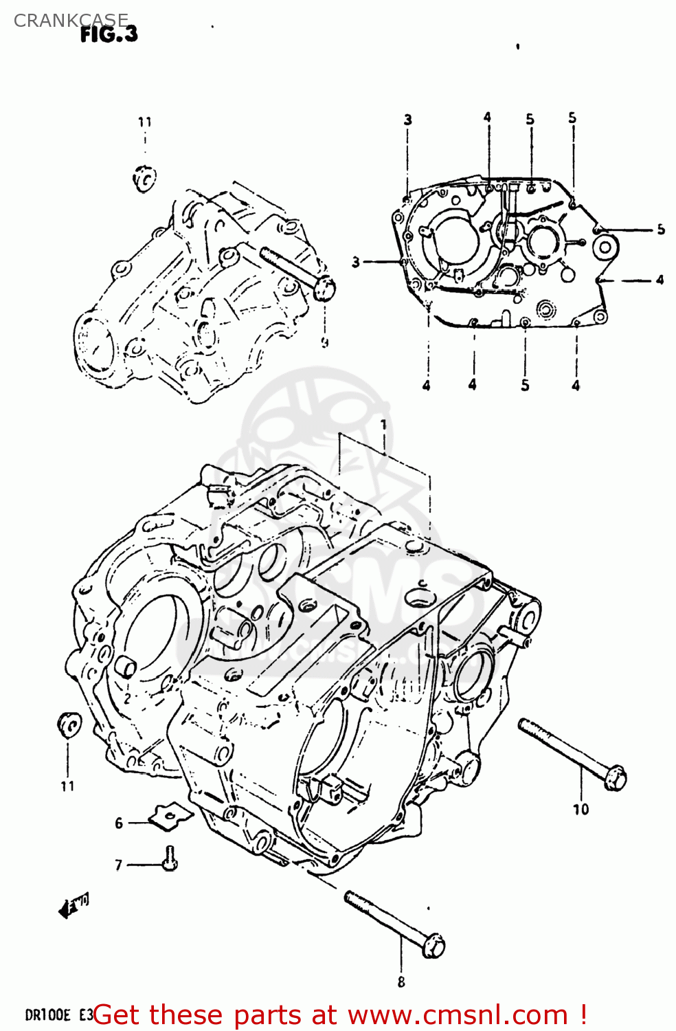 CRANKCASE DR100 1983 (D) USA (E03)